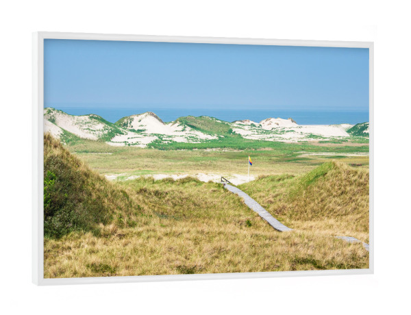 Poster mit weißem Rahmen "Dünen, Strand und Nordsee" artboxONE - Natur,Reise,Reise / Strand und Meer
