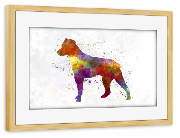 Poster mit Rahmen kiefer "Brazilian Terrier in watercolor" artboxONE - Tiere,Abstrakt