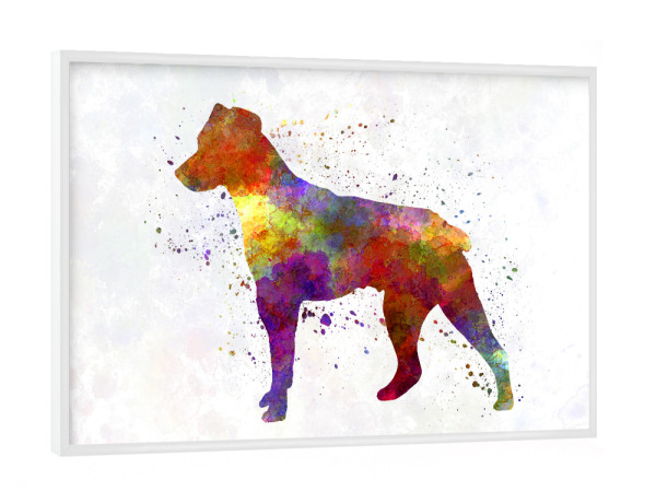Poster mit weißem Rahmen "Brazilian Terrier in watercolor" artboxONE - Tiere,Abstrakt