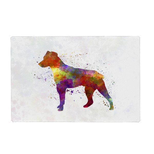 Metall Poster "Brazilian Terrier in watercolor" artboxONE - Tiere,Abstrakt