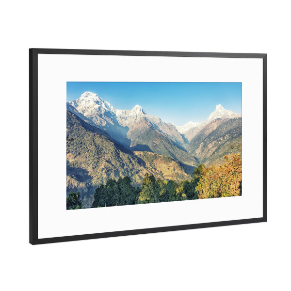 Poster mit Rahmen Schwarz (Metallic) "Himalayan Landscape" artboxONE - Natur,Reise,Reise / Asien,Reise / Länder