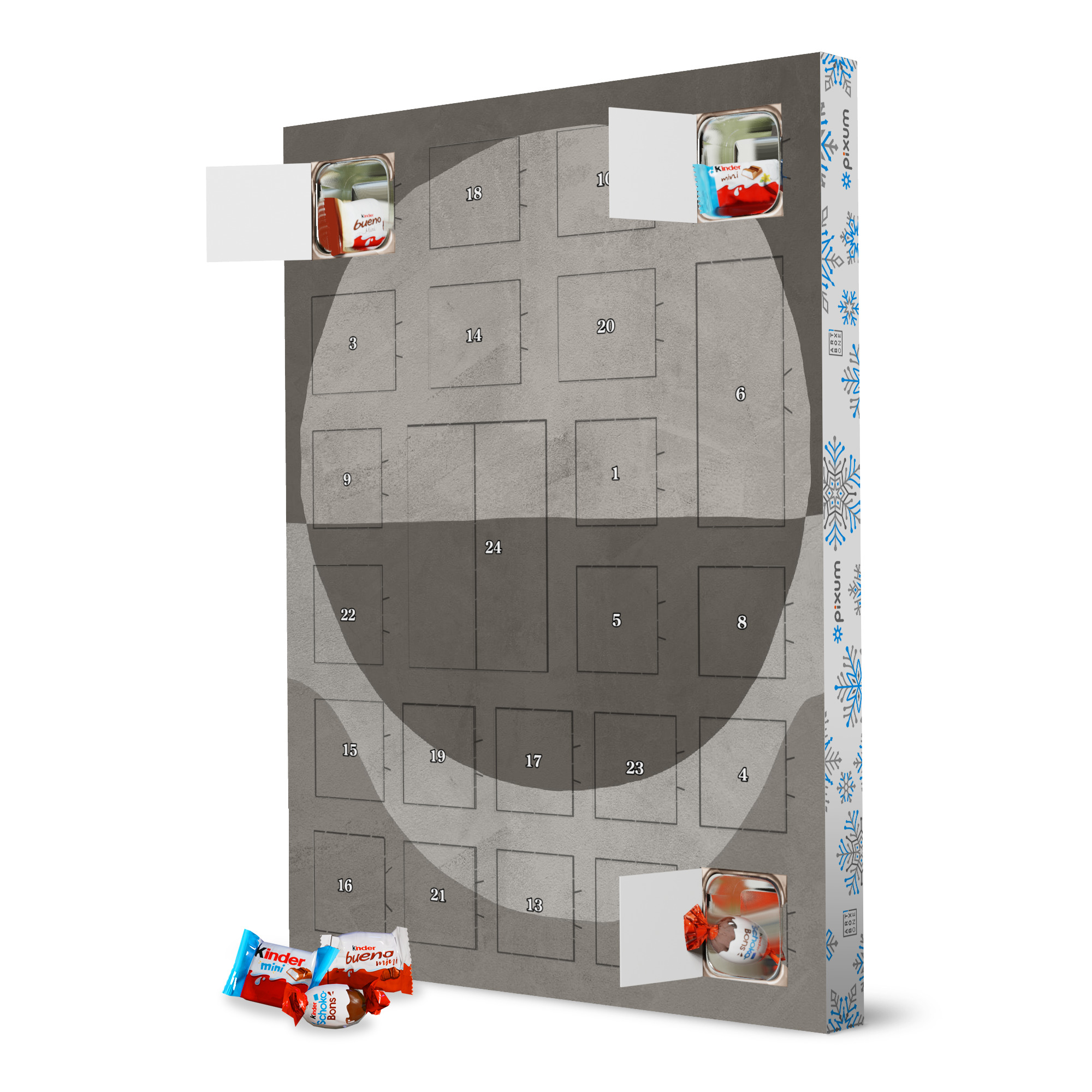 Adventskalender XXL mit Produkten von Kinder Gray Abstract Ball artboxONE Adventskalender Abstrakt