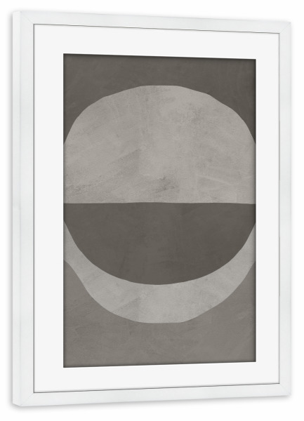 Poster mit Rahmen weiß "Gray Abstract Ball" artboxONE - Abstrakt,Geometrie
