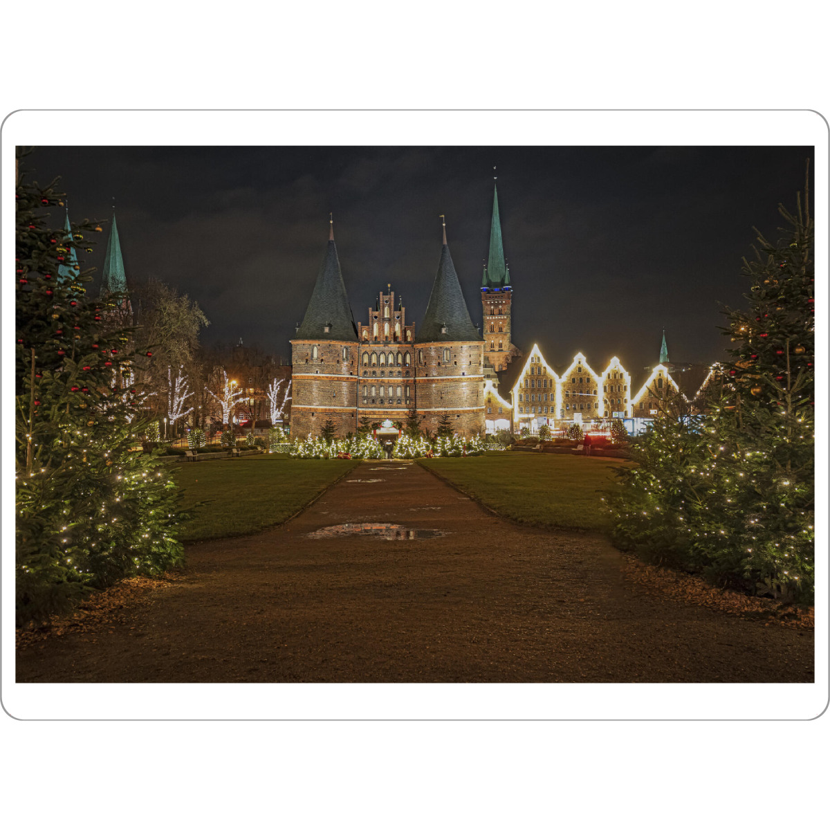Tischset "Weihnachten am Holstentor" artboxONE - Städte,Reise,Architektur,Weihnachten