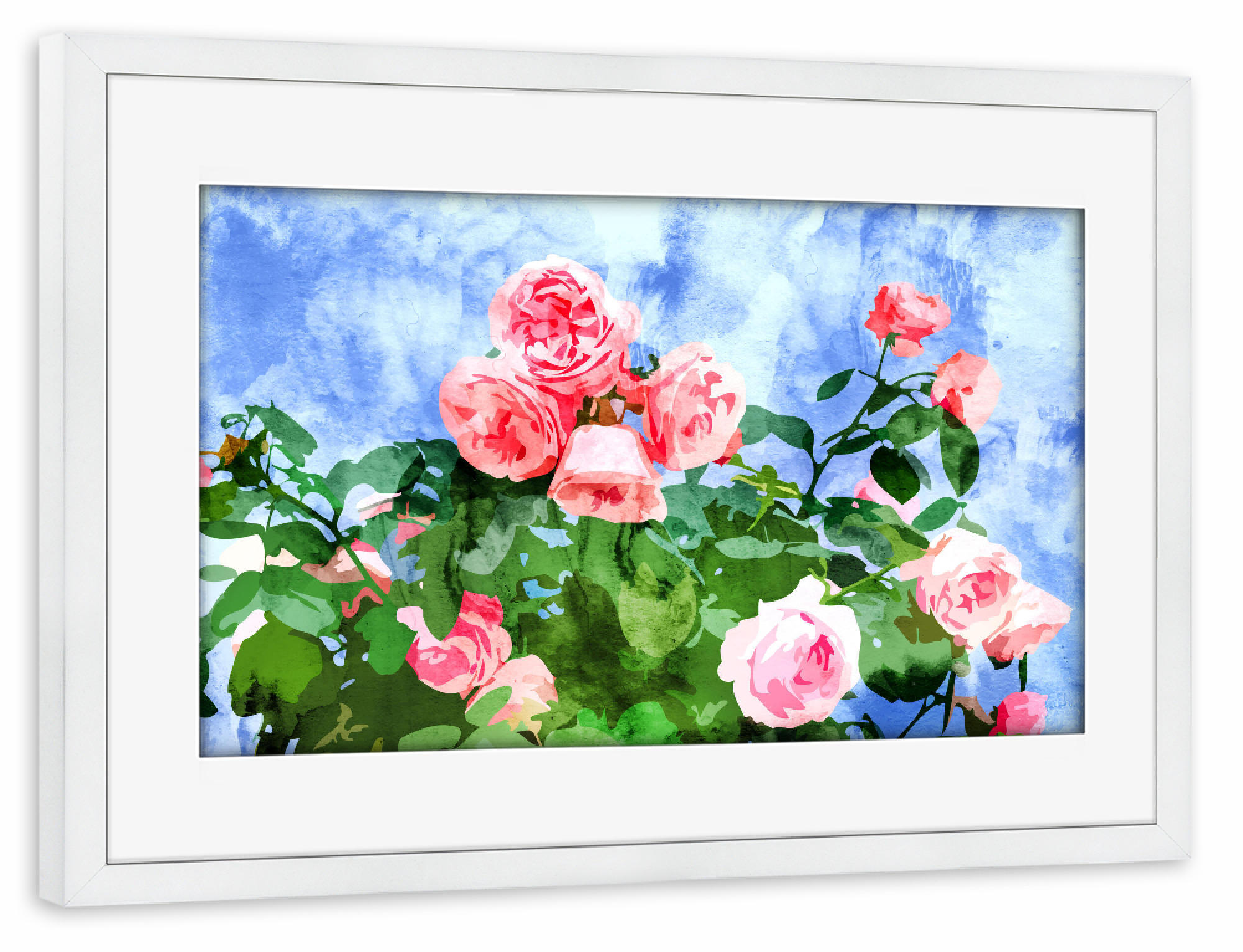 Poster mit Rahmen weiß "Sweet Rose Garden" artboxONE - Floral