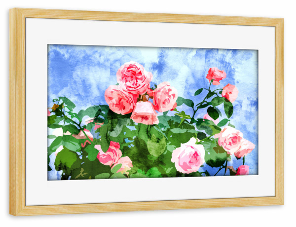Poster mit Rahmen kiefer "Sweet Rose Garden" artboxONE - Floral
