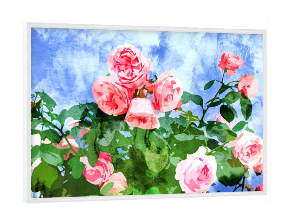 Poster mit weißem Rahmen "Sweet Rose Garden" artboxONE - Floral