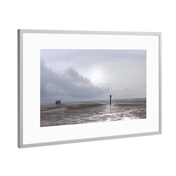 Poster mit Rahmen Silber "Ein Herbstmorgen am Meer" artboxONE - Natur,Reise,Reise / Strand und Meer