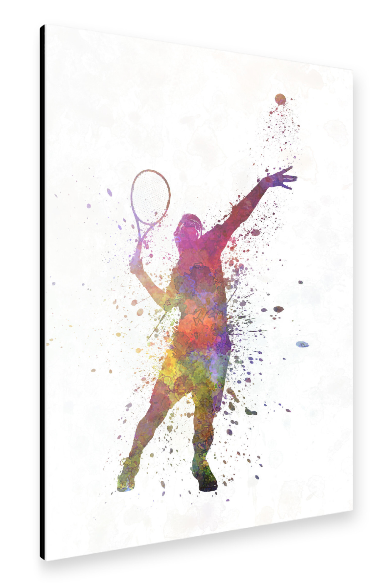 Alu-Dibond "Tennis player in watercolor-c" 75x50 cm artboxONE