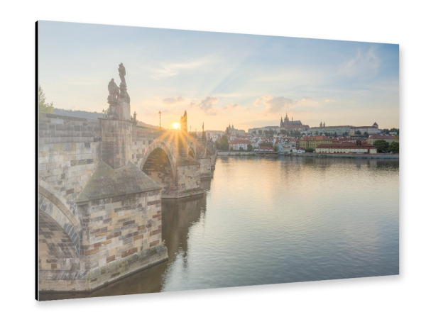 Alu-Dibond "Sonnenuntergang in Prag" 30x20 cm artboxONE