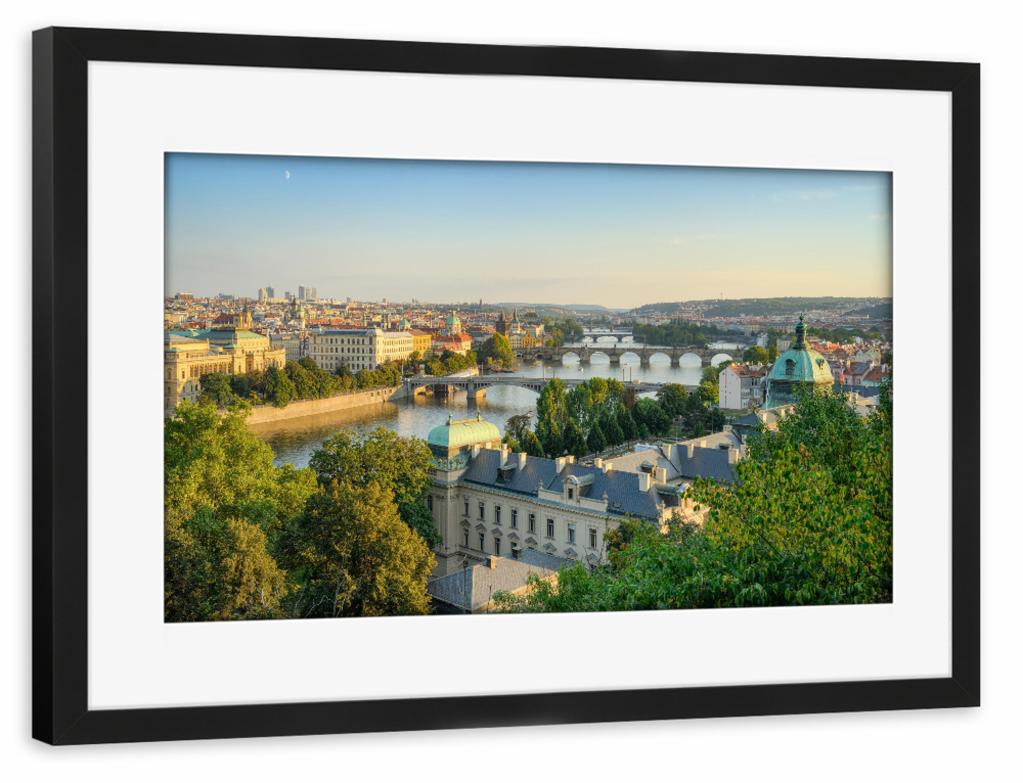 Poster mit Rahmen schwarz "Blick über Prag" artboxONE - Reise,Reise / Länder,Städte / Prag
