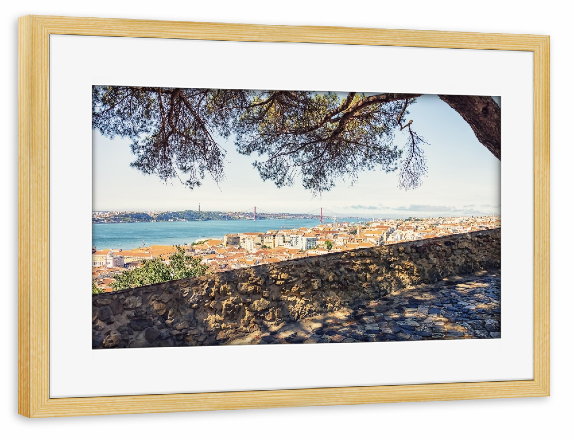 Poster mit Rahmen kiefer "Lisbon View" artboxONE - Städte,Reise,Architektur,Reise / Länder,Städte / Weitere