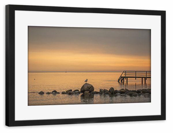Poster mit Rahmen schwarz "Morgenidylle in Niendorf" artboxONE - Natur,Reise / Strand und Meer