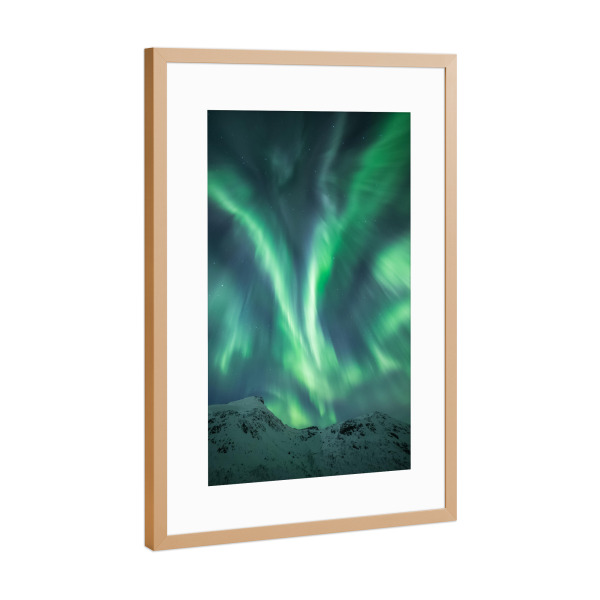 Poster mit Rahmen Kupfer "Lights of the North" artboxONE - Natur,Galaxy