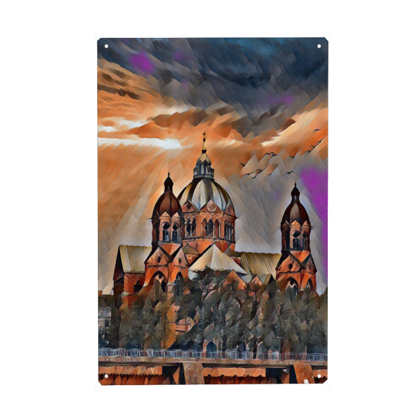 Holzbild "St. Lukas" artboxONE - Städte / München,Architektur