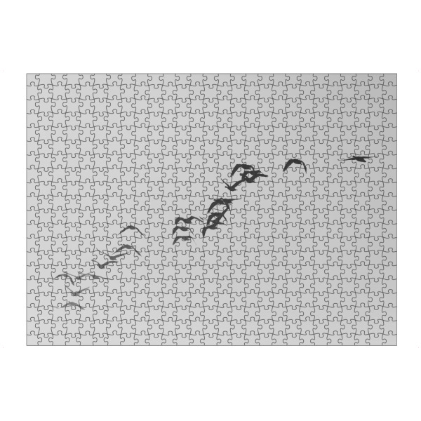 artboxONE Puzzle "Gänsezug Schwarzweiß" artboxONE - Natur,Tiere,Schwarzweiß - Wildgänse,Gänse,Vogelzug,Zugvögel,Naturfoto,Tierfoto,Fliegend,Im flug