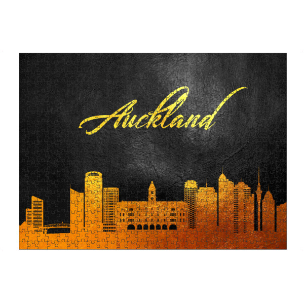 Puzzle Ravensburger "Auckland New Zealand Gold Skyline" artboxONE - Städte - Gold,Skyline,City,Stadt - Bild gold