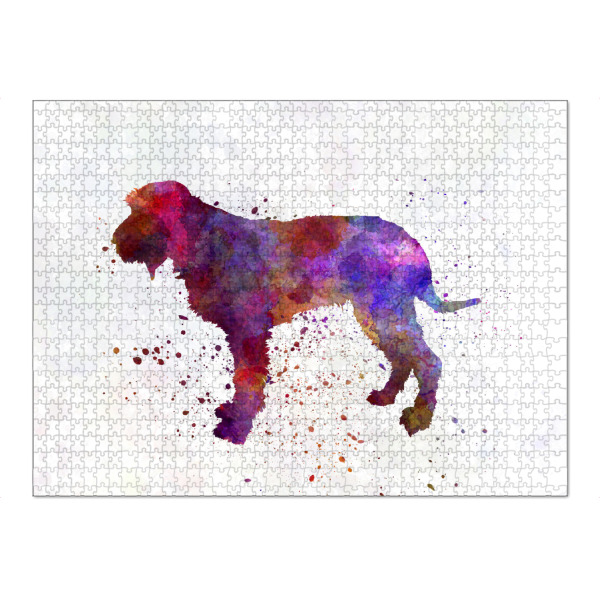 Puzzle Ravensburger "Blue Gascony Griffon in watercolor" artboxONE - Tiere - Dog,Pet,Childish,Watercolor,Decorative,Nursery decor,Animal,Animals,Dogs