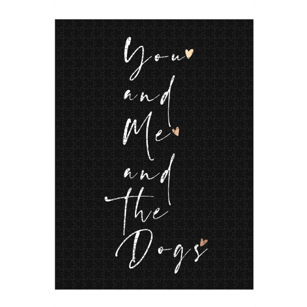 Puzzle Ravensburger "You and me and the Dogs BW" artboxONE - Typografie,Tiere,Liebe