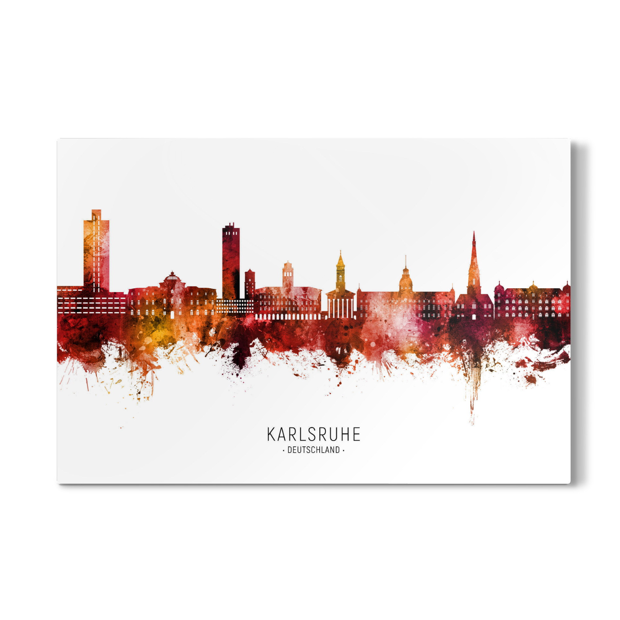 Galerie-Print "Karlsruhe Skyline Red Name" 30x20 cm artboxONE