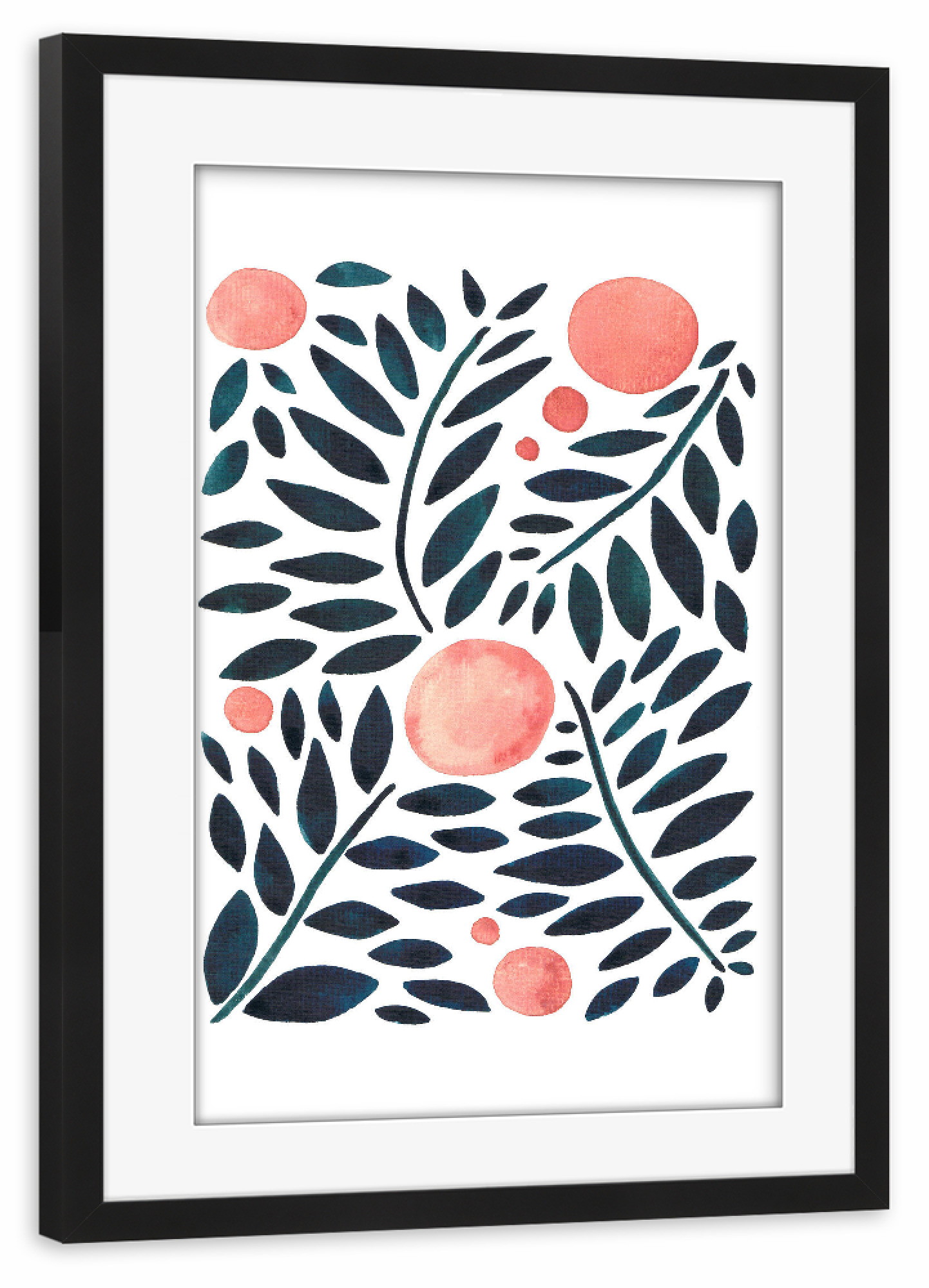 Poster mit Rahmen schwarz "Tiara" artboxONE - Natur,Floral,Abstrakt,Geometrie