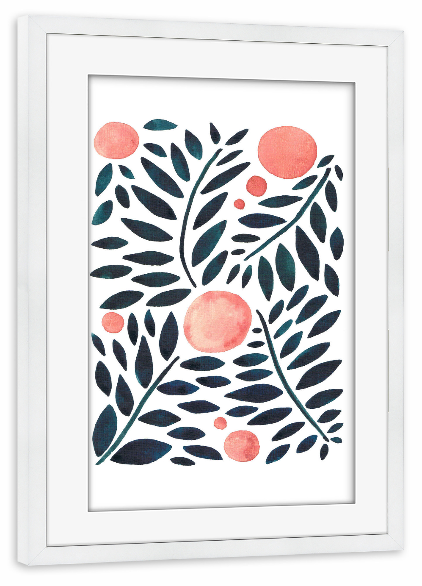 Poster mit Rahmen weiß "Tiara" artboxONE - Natur,Floral,Abstrakt,Geometrie