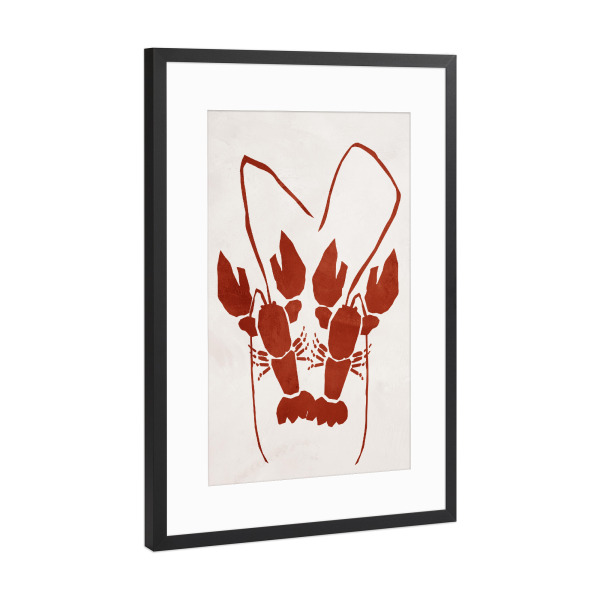 Poster mit Rahmen Schwarz (Metallic) "My Lobster by Tas" artboxONE - Tiere,Abstrakt,Liebe