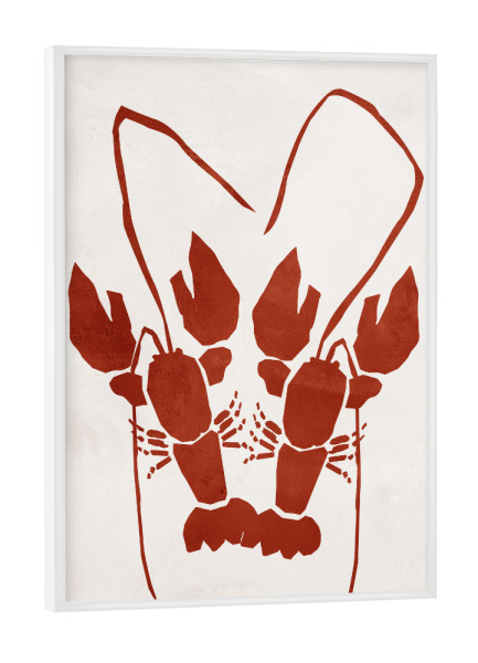 Poster mit weißem Rahmen "My Lobster by Tas" artboxONE - Tiere,Abstrakt,Liebe