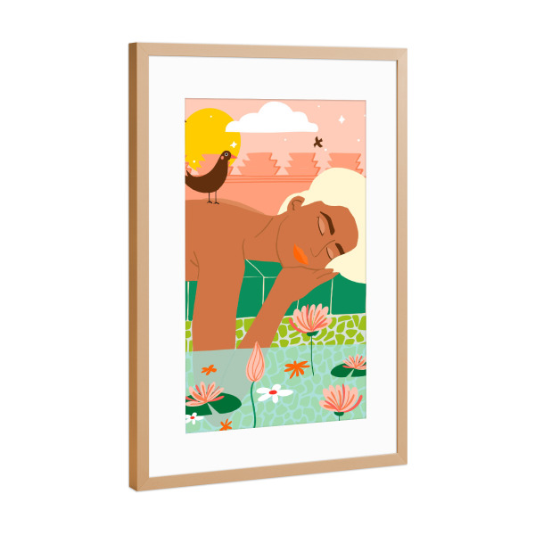 Poster mit Rahmen Kupfer "Sunkissed Skin & a Tropical Sky" artboxONE - Tiere,Menschen