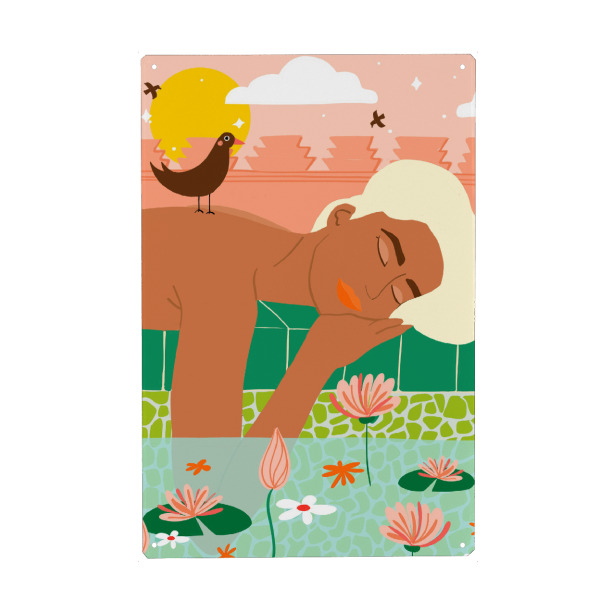 Metall Poster "Sunkissed Skin & a Tropical Sky" artboxONE - Tiere,Menschen