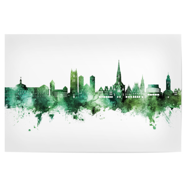 Poster 30x20 cm "Münster Germany Skyline Green" artboxONE - Städte