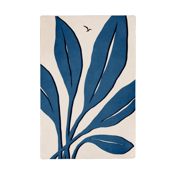 Metall Poster "Ophelia" artboxONE - Floral,Abstrakt - Blumen,Vogel,Blätter,Birds,Leaves,Flowers,Natur,Nature,Abstract,Abstrakt - Blechschild