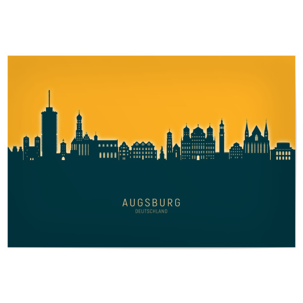 Poster 30x20 cm "Augsburg Germany Skyline Citrus" artboxONE - Städte