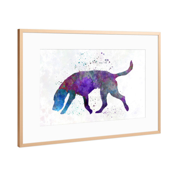 Poster mit Rahmen Kupfer "Artois hound dog in watercolor" artboxONE - Tiere - Dog,Pet,Childish,Watercolor,Decorative,Nursery decor,Animal,Animals,Dogs