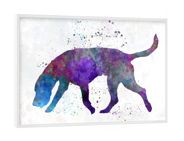 Poster mit weißem Rahmen "Artois hound dog in watercolor" artboxONE - Tiere