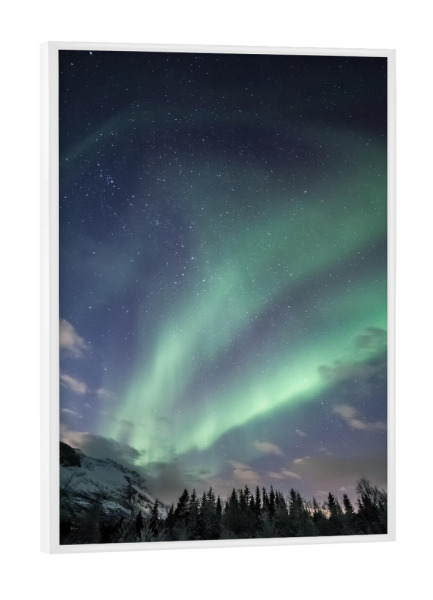 Poster mit weißem Rahmen "Polarlicht in Norwegen" artboxONE - Natur,Galaxy