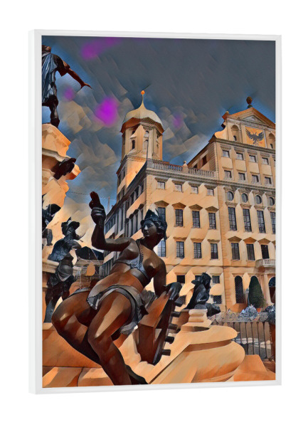 Poster mit weißem Rahmen "Augsburger Rathaus" artboxONE - Städte,Abstrakt,Architektur