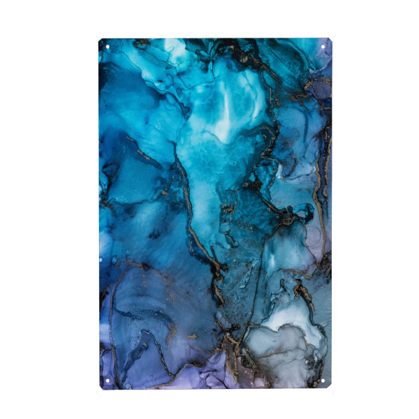 Metall Poster "Ruhiger Fluss" artboxONE - Abstrakt - Texture,Alkoholtinte,Malerei,Tinte,Abstrakt,Modern,Hintergrund,Texturen,Textur,Farbe,Isopropanol