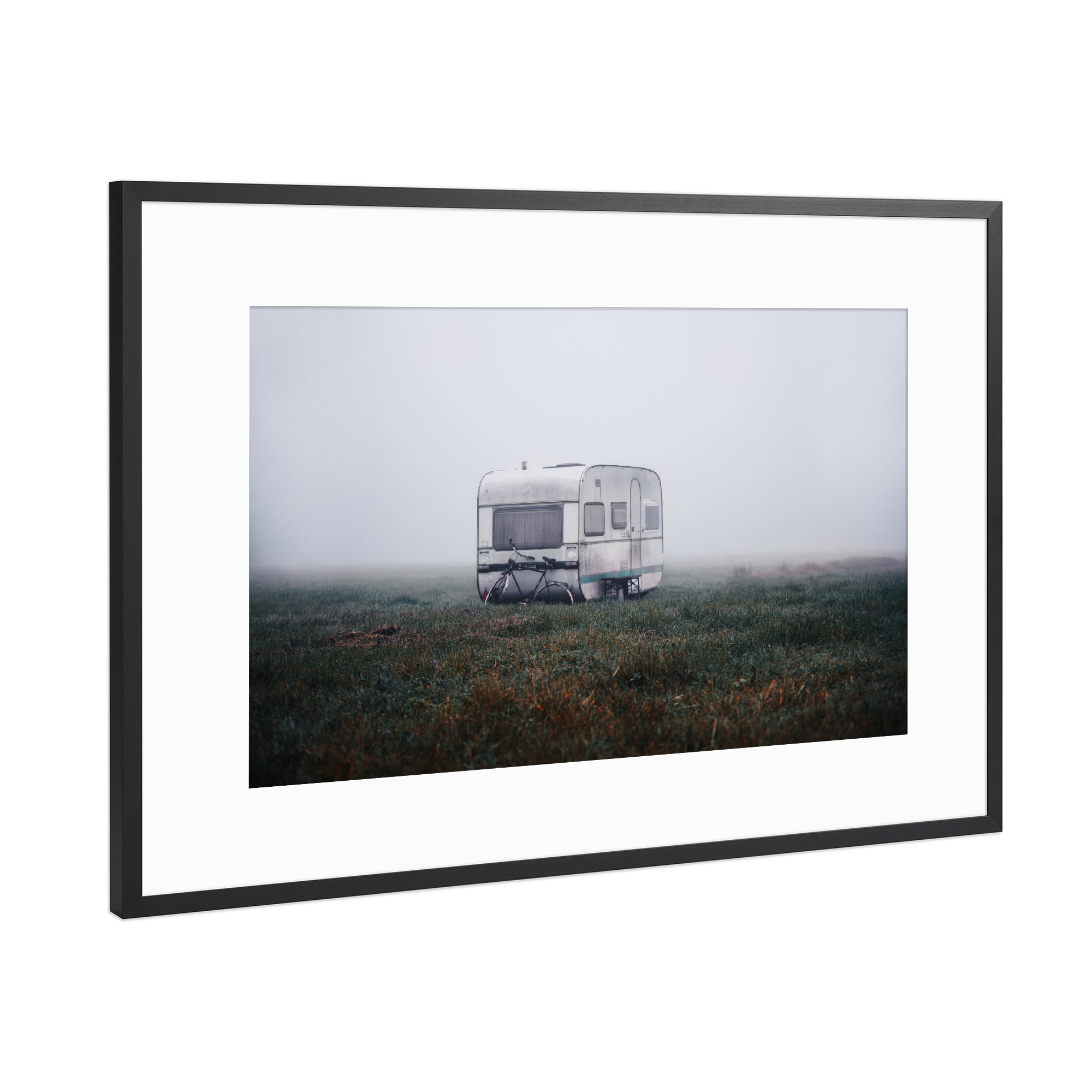 Poster mit Rahmen Schwarz (Metallic) "Greetings from vacation" artboxONE - Reise,Automobile,Buchstaben / L,Buchstaben / V
