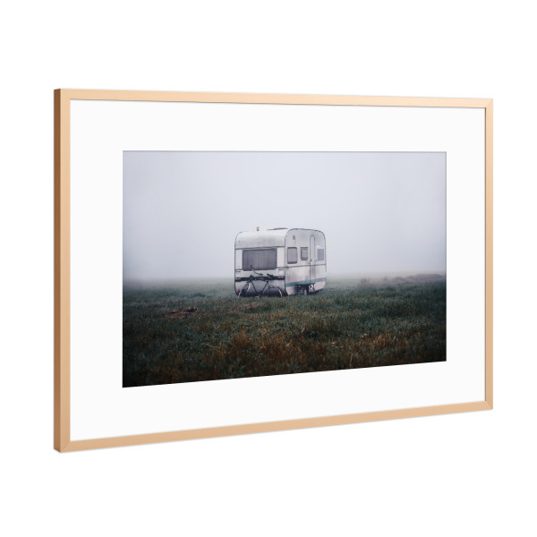 Poster mit Rahmen Kupfer "Greetings from vacation" artboxONE - Reise,Automobile,Buchstaben / L,Buchstaben / V