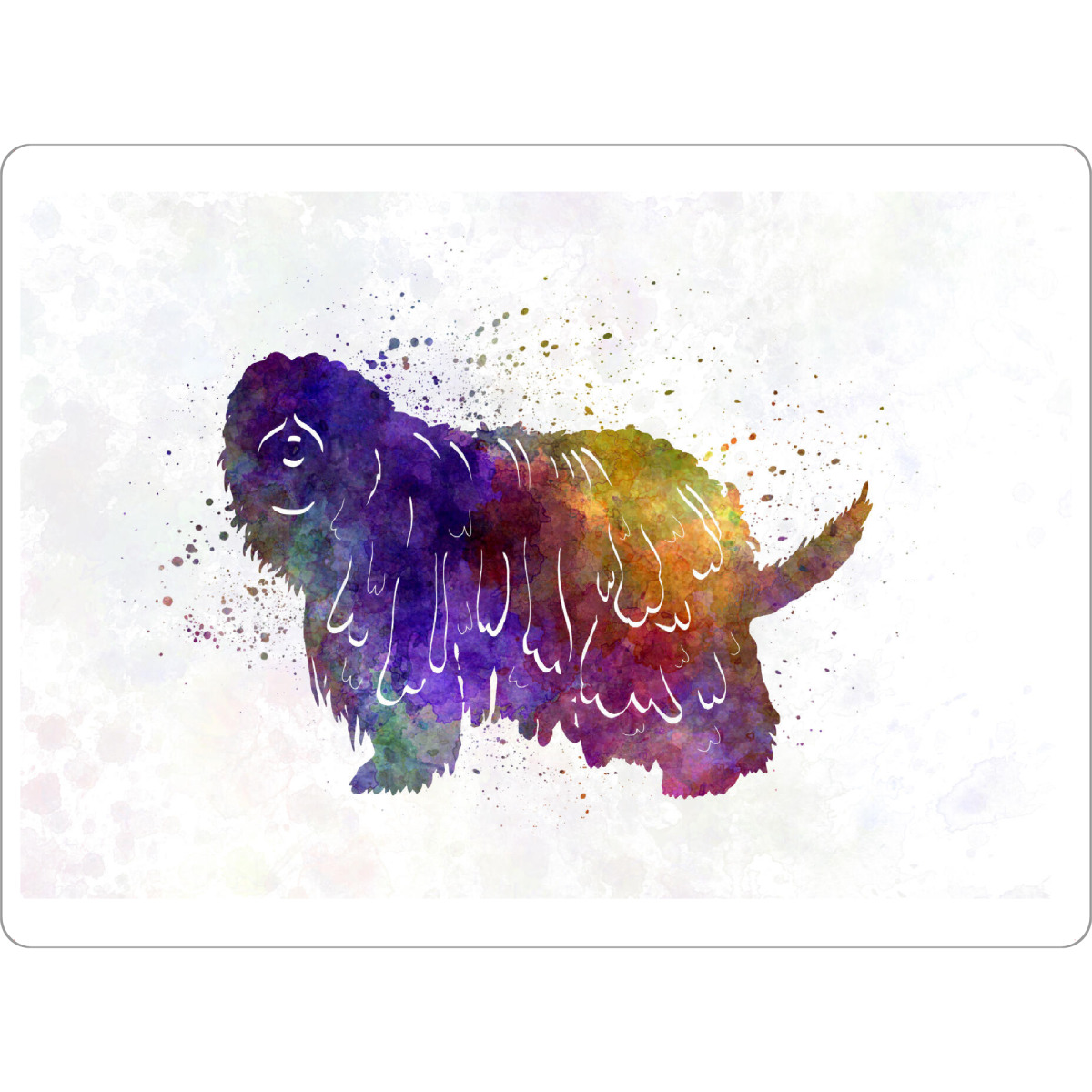 Tischset "Bergamasco Shepherd in watercolor" artboxONE - Tiere - Dog,Pet,Childish,Watercolor,Decorative,Nursery decor,Animal,Animals,Dogs - Bild dog