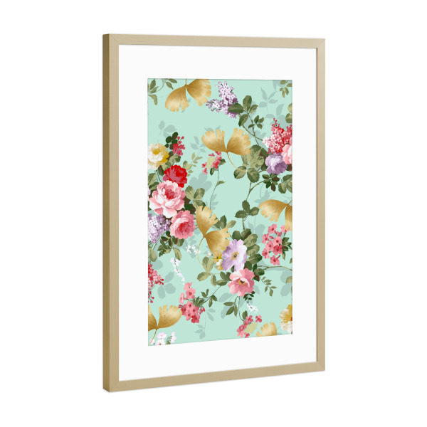 Poster mit Rahmen Gold "Where Flowers Bloom So Does Hope" artboxONE - Natur,Floral