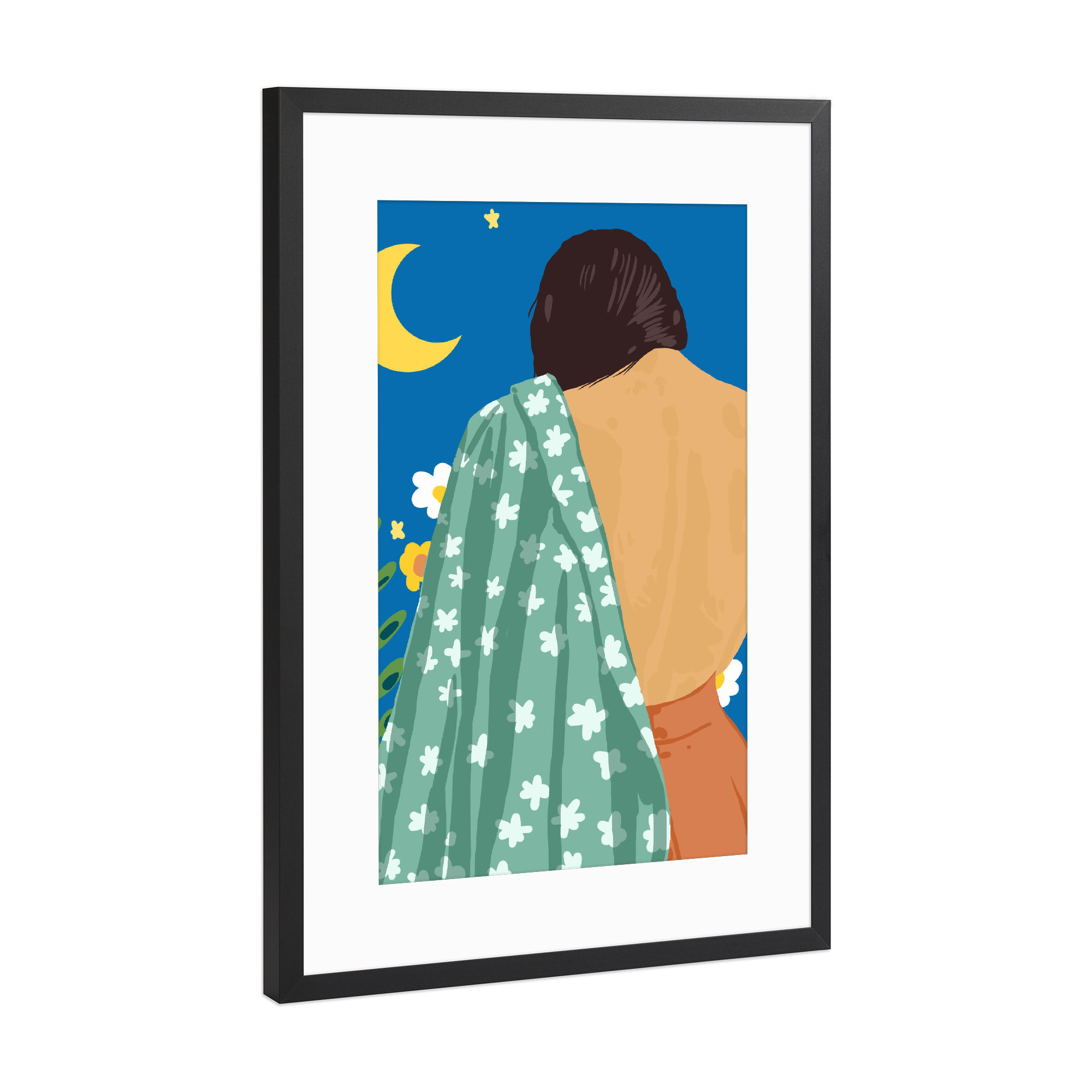 Poster mit Rahmen Schwarz (Metallic) "I Have Loved The Moon" artboxONE - Menschen