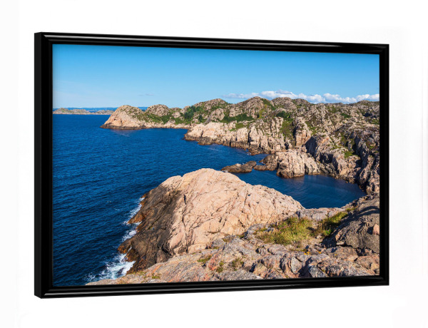 Poster mit schwarzem Rahmen "Felsenküste und Meer" artboxONE - Natur,Reise,Reise / Strand und Meer,Reise / Länder