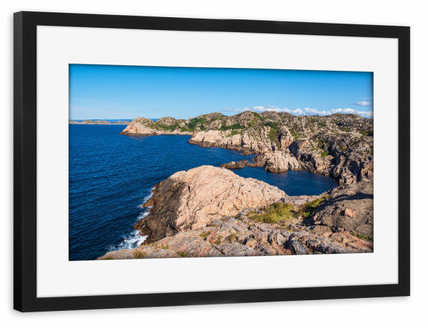 Poster mit Rahmen schwarz "Felsenküste und Meer" artboxONE - Natur,Reise,Reise / Strand und Meer,Reise / Länder