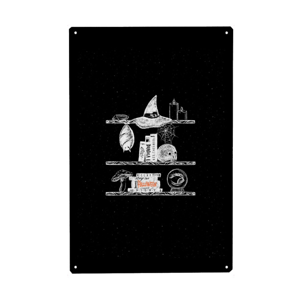 Holzbild "Halloween shelf chalk" artboxONE - Essen & Trinken / Alkohol