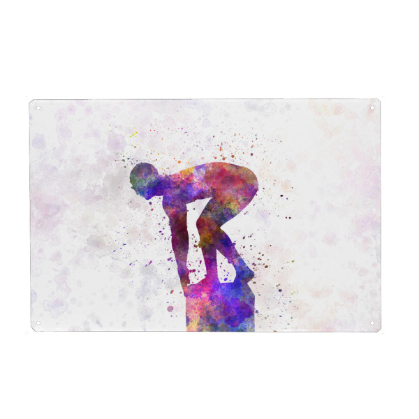 Holzbild "Swimmer in watercolor" artboxONE - Sport - Watercolor,Sport,Sports,Colorful,Illustration,Swimmer,Swimming,Pool,Olympic,Trampoline