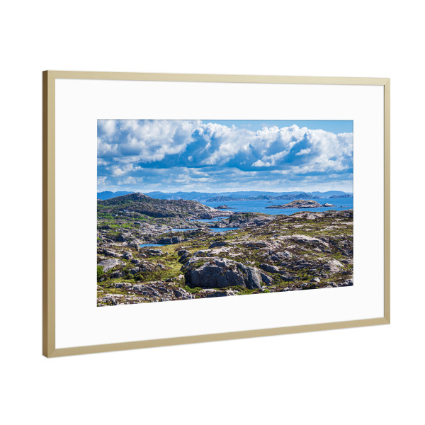 Poster mit Rahmen Gold "Halbinsel Lindesnes in Norwegen" artboxONE - Natur,Reise,Reise / Strand und Meer,Reise / Länder