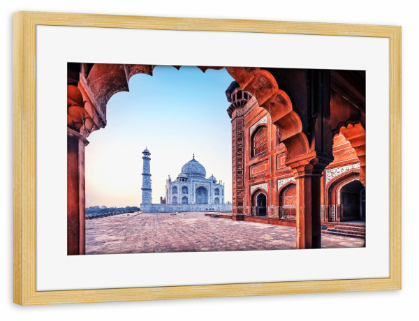 Poster mit Rahmen kiefer "Beautiful Taj" artboxONE - Städte,Reise,Architektur,Reise / Asien,Reise / Länder