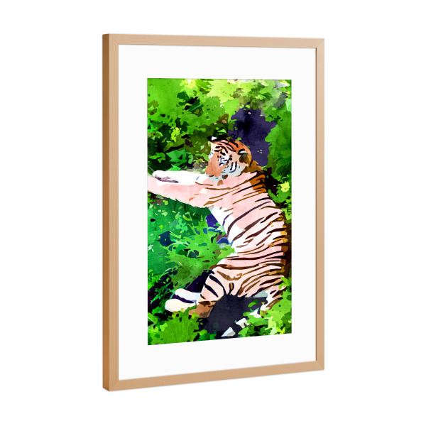 Poster mit Rahmen Kupfer "Blush Tiger" artboxONE - Tiere
